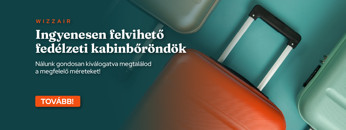 Ingyenesen felvihető fedélzető kabinbőröndök