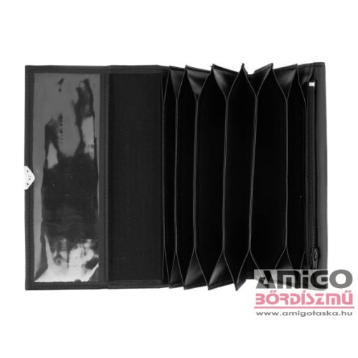 Absolut leather fekete 6 zsebes bőr brifkó 7401