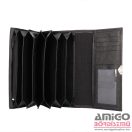 Absolut leather fekete 6 zsebes kártyatartós bőr brifkó 7404