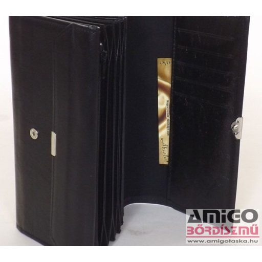 Absolut leather fekete 7 zsebes kártyatartós nagy bőr brifkó 7420