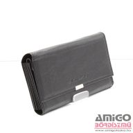 Absolut leather fekete 6 zsebes brifkó 7431