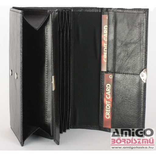 Absolut leather fekete 6 zsebes kártyatartós nagy bőr brifkó 7432