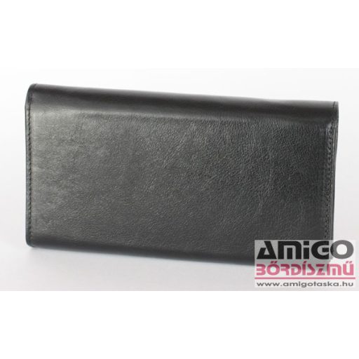 Absolut leather fekete 6 zsebes kártyatartós nagy bőr brifkó 7432