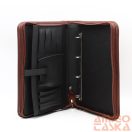 Ága hengl barna cipzáras gyűrűs bőr mappa mgy1004