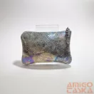 Amnisu ezüst / hologramos egy cipzáras bőr kulcstartó a3009