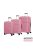 American tourister rózsaszín négykerekű polypropylén három részes bőrönd szett linex 90g