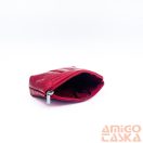 Amnisu piros lakk krokkómintás egy cipzáras egyenes köves bőr kulcstartó e5022