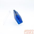 Amnisu metálkék egy cipzáras egyenes köves bőr kulcstartó e6018