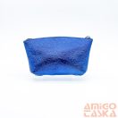 Amnisu metálkék egy cipzáras egyenes köves bőr kulcstartó e6018