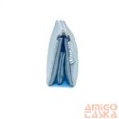 Amnisu ezüst márványmintás / fényes ezüst kígyómintás swarovski egyenesköves tripla cipzáras bőr pénztárca g1007-1009