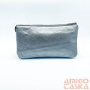 Amnisu ezüst márványmintás / fényes ezüst kígyómintás swarovski egyenesköves tripla cipzáras bőr pénztárca g1007-1009