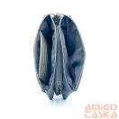 Amnisu ezüst márványmintás / fényes ezüst kígyómintás swarovski egyenesköves tripla cipzáras bőr pénztárca g1007-1009