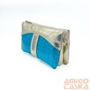 Amnisu arany / türkiz lakk krokkómintás swarovski egyenesköves tripla cipzáras bőr pénztárca g2006-6020