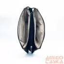 Amnisu fekete gyűrt lakk / erezett / fehér lakk krokkómintás swarovski egyenesköves tripla cipzáras bőr pénztárca g8007-3013