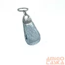 Amnisu fényes ezüst kígyómintás swarovski köves bőr kulcstartó h1009