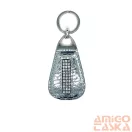 Amnisu fényes ezüst kígyómintás swarovski köves bőr kulcstartó h1009