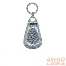 Amnisu fényes ezüst kígyómintás swarovski köves bőr kulcstartó h1009