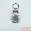 Amnisu hologramos arany ovális kellékes swarovski köves bőr kulcstartó h2002ok