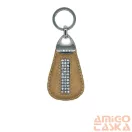 Amnisu sötét arany swarovski köves bőr kulcstartó h2004