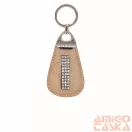 Amnisu rosegold csíkos swarovski köves bőr kulcstartó h2013