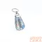 Amnisu ezüst hologramos  swarovski köves bőr kulcstartó h3009