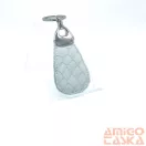 Amnisu fehér lakk krokkómintás swarovski köves bőr kulcstartó h3013