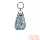 Amnisu színes rózsamintás swarovski köves bőr kulcstartó h3017