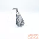 Amnisu fehér / fekete márvány mintás swarovski köves bőr kulcstartó h3018