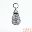 Amnisu fehér / fekete márvány mintás swarovski köves bőr kulcstartó h3018
