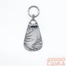 Amnisu fehér / fekete márvány mintás swarovski köves bőr kulcstartó h3018