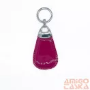 Amnisu magenta lakk swarovski köves bőr kulcstartó h4003