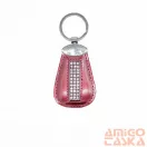 Amnisu fényes rosegold ovális kellékes swarovski köves bőr kulcstartó h4005ok