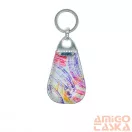 Amnisu színes mintás swarovski köves bőr kulcstartó h4017