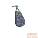 Amnisu lila mozaik mintás swarovski köves bőr kulcstartó h4028
