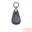 Amnisu lila mozaik mintás swarovski köves bőr kulcstartó h4028
