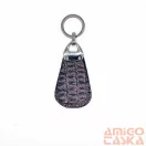 Amnisu metál barna krokkómintás swarovski köves bőr kulcstartó h4029