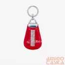 Amnisu bordó lakk swarovski köves bőr kulcstartó h5004
