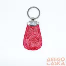 Amnisu piros mintás ovális kellékes swarovski köves bőr kulcstartó h5016ok