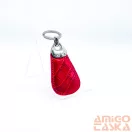 Amnisu piros lakk krokkómintás swarovski köves bőr kulcstartó h5023