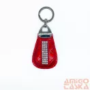 Amnisu piros lakk krokkómintás swarovski köves bőr kulcstartó h5023