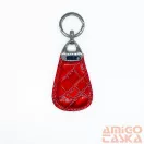 Amnisu piros lakk krokkómintás swarovski köves bőr kulcstartó h5023