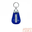 Amnisu kék lakk swarovski köves bőr kulcstartó h6009