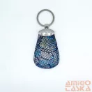 Amnisu kék kígyómintás ovális kellékes swarovski köves bőr kulcstartó h6010ok