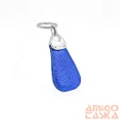 Amnisu rücskös metál kék swarovski köves bőr kulcstartó h6018