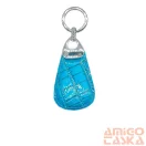 Amnisu türkiz lakk krokkómintás swarovski köves bőr kulcstartó h6020