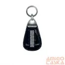 Amnisu fekete lakk swarovski köves bőr kulcstartó h8002