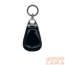 Amnisu fekete lakk swarovski köves bőr kulcstartó h8002