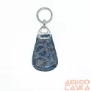 Amnisu sötétszürke párducmintás swarovski köves bőr kulcstartó h8022