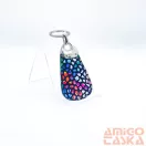 Amnisu színes mozaik mintás swarovski köves bőr kulcstartó h8030