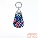 Amnisu színes mozaik mintás swarovski köves bőr kulcstartó h8030